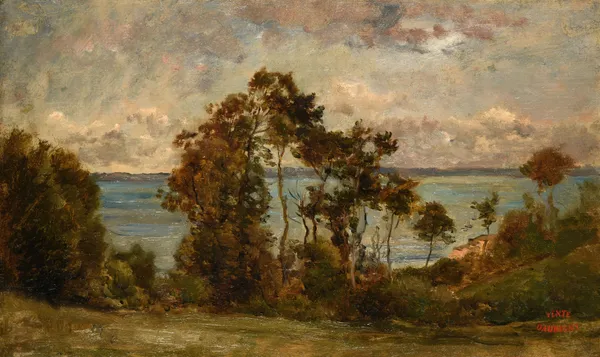 Les Hauts de Villerville Titre inscrit à l’inventaire Paysage av Charles François Daubigny