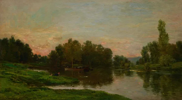 The Painter’s Barge at the Ile de Vaux on the Oise River av Charles François Daubigny