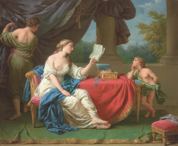 Penelope Reading A Letter From Odysseus av Louis-Jean-François Lagrenée