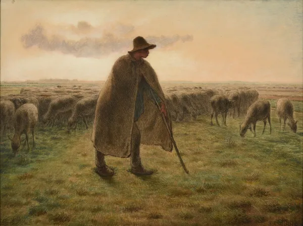Berger gardant son troupeau av Jean-François Millet