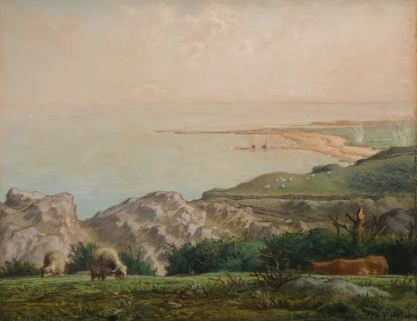 La Mer vue du haut de la falaise de Landemer av Jean-François Millet