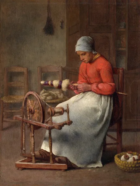 Woman Spinning av Jean-François Millet