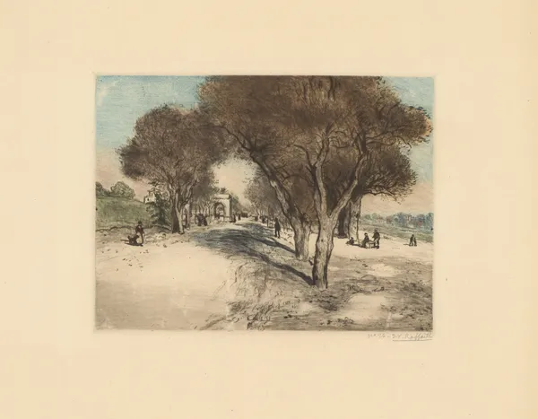 La route ensoleillée av Jean François Raffaëlli