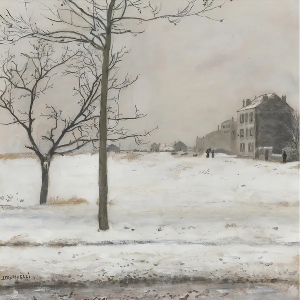 Montmartre Under Snow av Jean François Raffaëlli