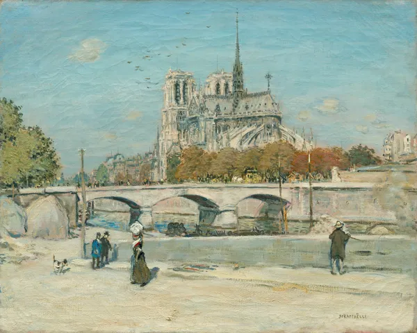 Notre Dame Seen from the Quai de la Tournelle av Jean François Raffaëlli
