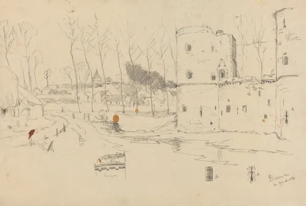 Beersel (château – croquis avec annotations) av Jean-François Taelemans