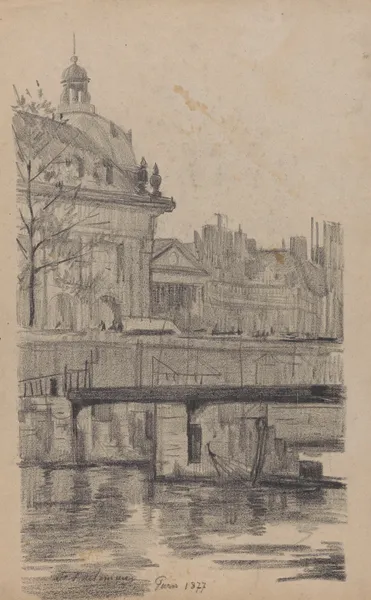 Paris (vue de la Seine et du Collège des Quatre Nations (actuellement siège de l’Institut de France) av Jean-François Taelemans