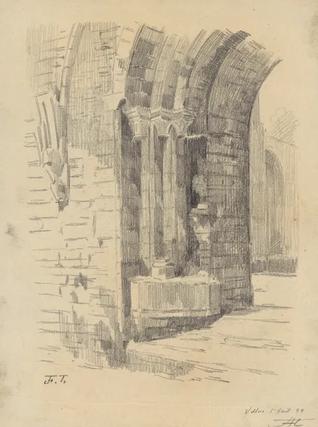 Ruines de l’abbaye de Villers-la-Ville – porche entre le cloître et l’église abbatiale (côté droit) av Jean-François Taelemans