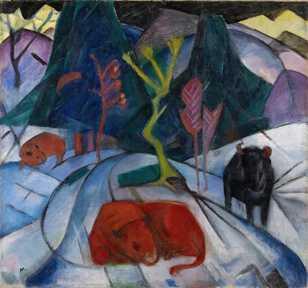 A Bison in Winter (The Red Bison) av Franz Marc