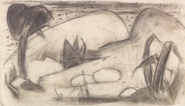 Abstrahierte exotische Landschaft av Franz Marc