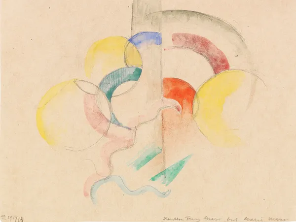 Abstraktes Aquarell I av Franz Marc