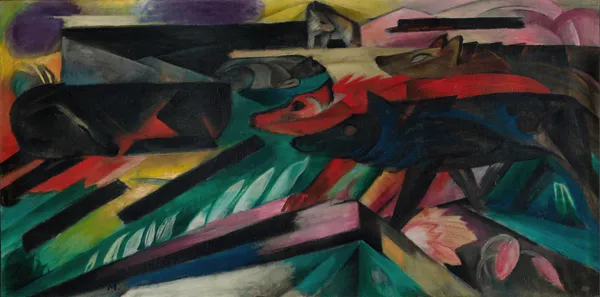 Die Wölfe (Balkankrieg) [The Wolves (Balkan War)] av Franz Marc