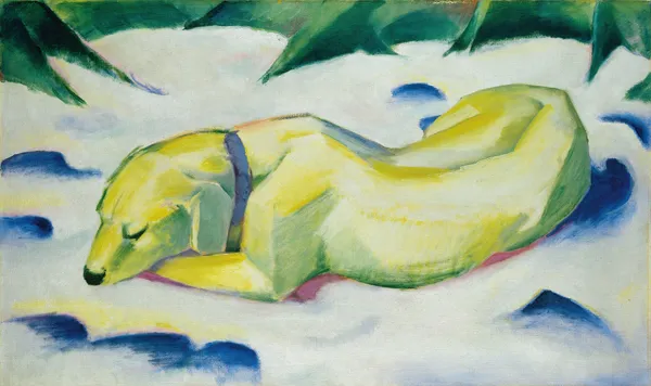 Dog Lying in the Snow av Franz Marc