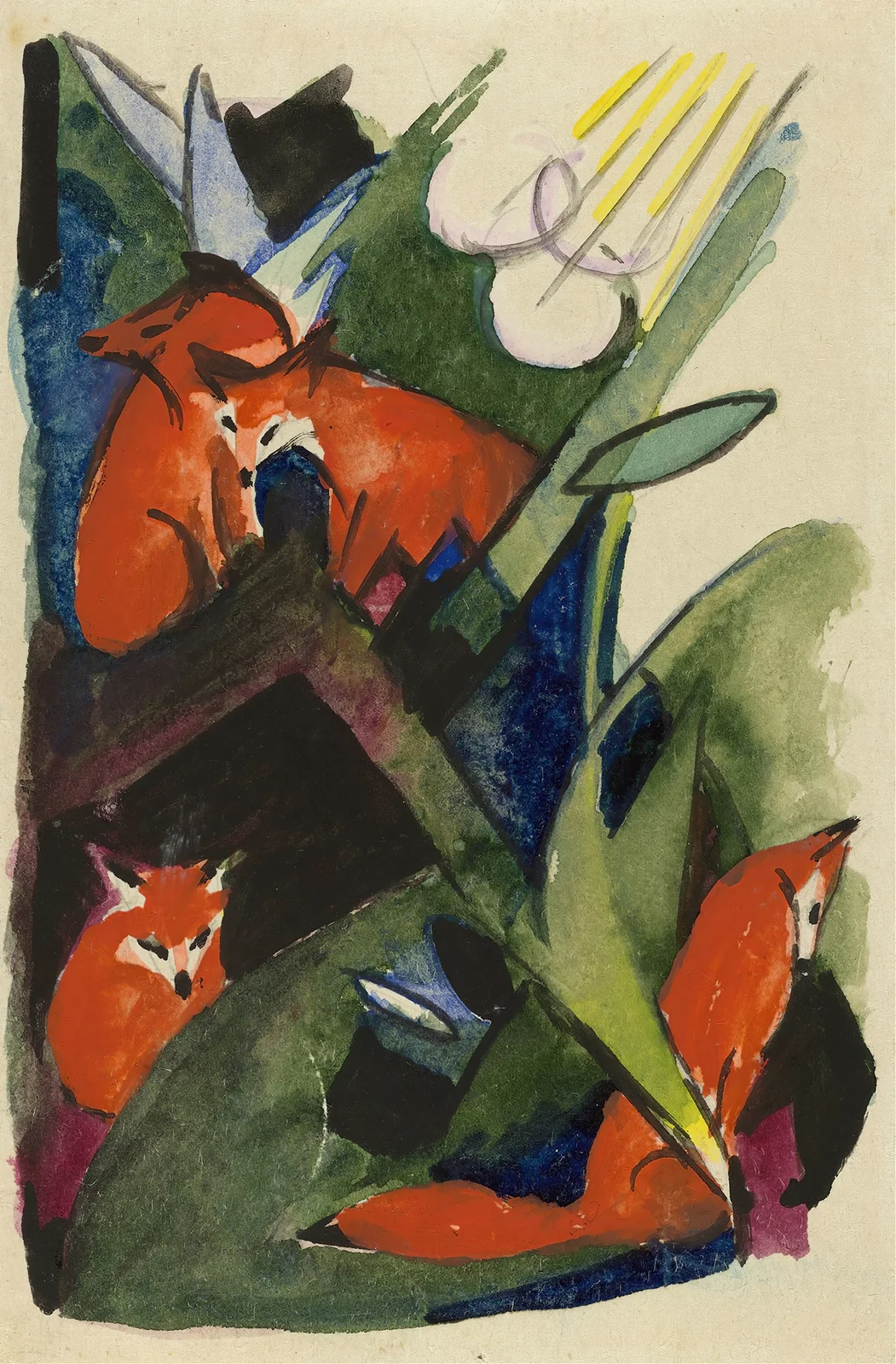 Four foxes av Franz Marc