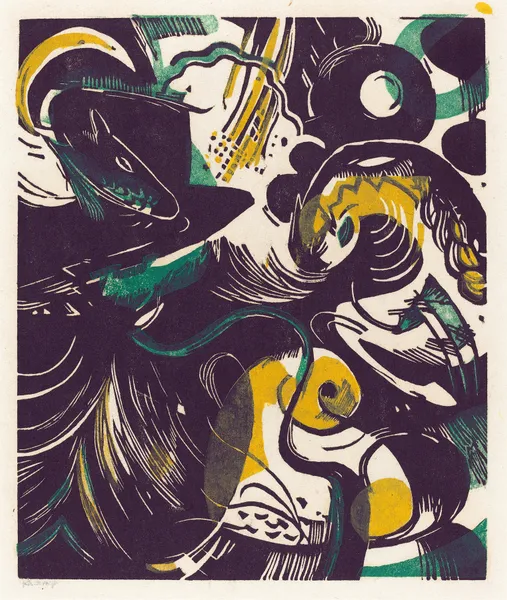 Genesis II (Schopfungsgeschichte II) (April 1914) av Franz Marc