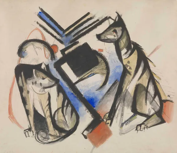 Two Wolves av Franz Marc