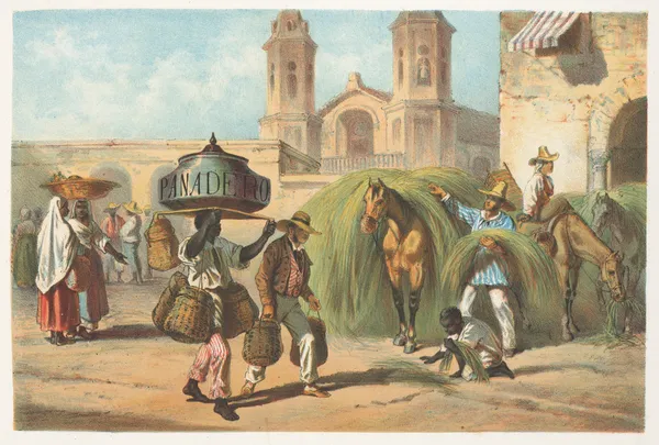 El pandero y el malojero av Pierre Toussaint Frédéric Mialhe