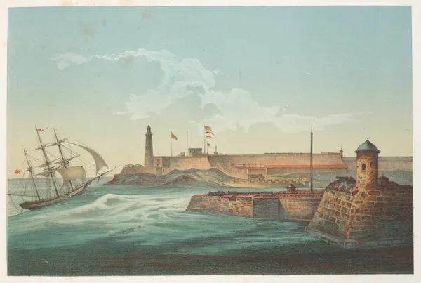 Morro y entrada puerto de la Habana av Pierre Toussaint Frédéric Mialhe