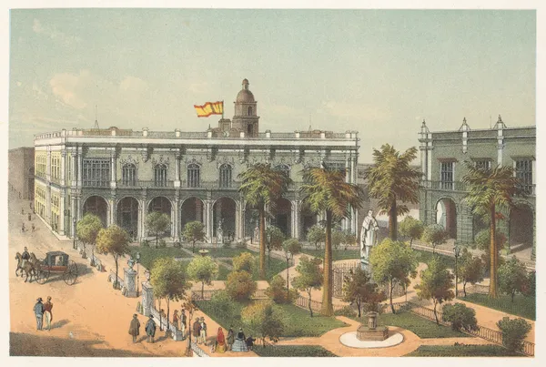 Plaza de Armas av Pierre Toussaint Frédéric Mialhe