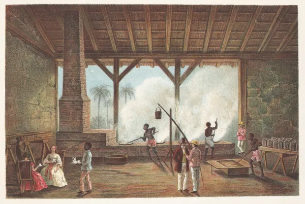 Vista de una casa de calderas av Pierre Toussaint Frédéric Mialhe