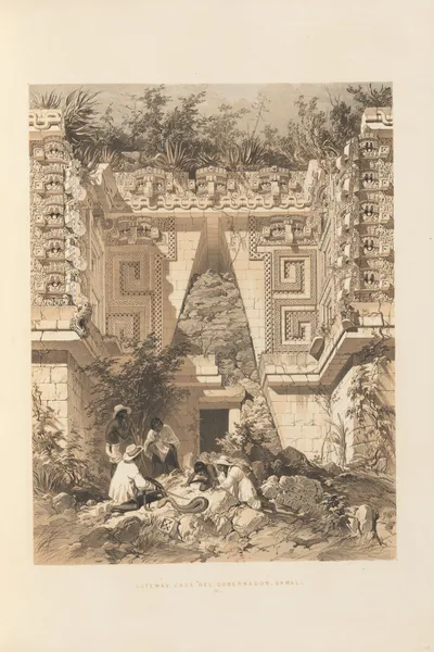 Gateway, Casa del Gobernador, Uxmal av Frederick Catherwood