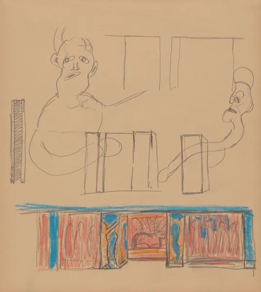Cave of the Golden Calf; Study for Mural av Spencer Frederick Gore