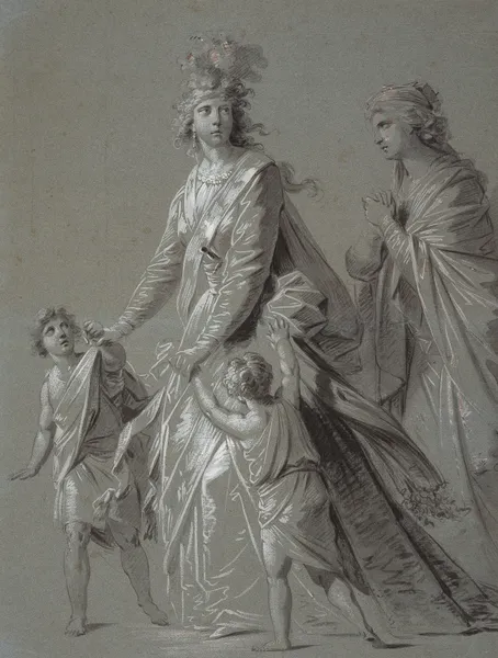 Josepha Hortensia Füger mit ihren Kindern als Medea av Heinrich Friedrich Füger