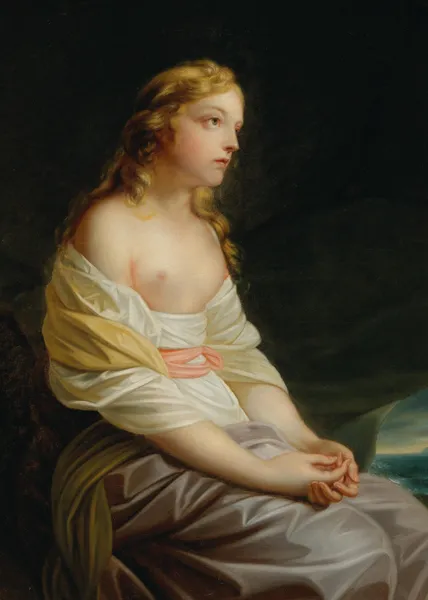 Melida, a scene from Salomon Gessner’s idyll ‘The First Navigator’, av Heinrich Friedrich Füger