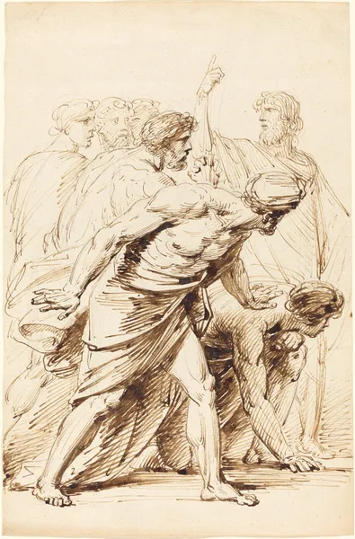 Seven Men in Antique Dress av Heinrich Friedrich Füger