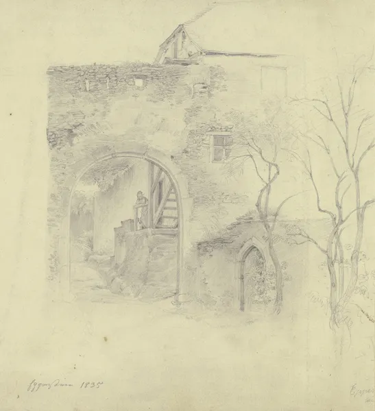 Castle gate in Eppstein av Jakob Fürchtegott Dielmann