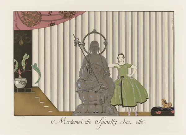 Mademoiselle Spinelly chez elle av George Barbier
