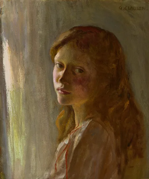 Portrait of a girl av Sir George Clausen
