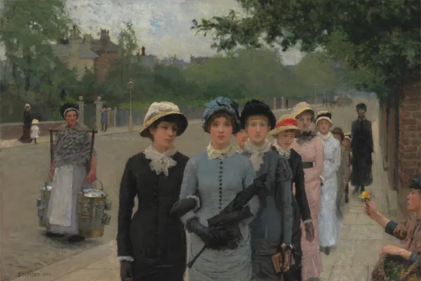Schoolgirls av Sir George Clausen