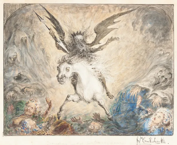 ‘Crinolina’ – and the Consequences (recto) av George Cruikshank