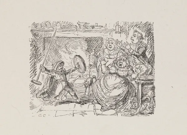 Illustrations for The Universal songster Pl.02 av George Cruikshank