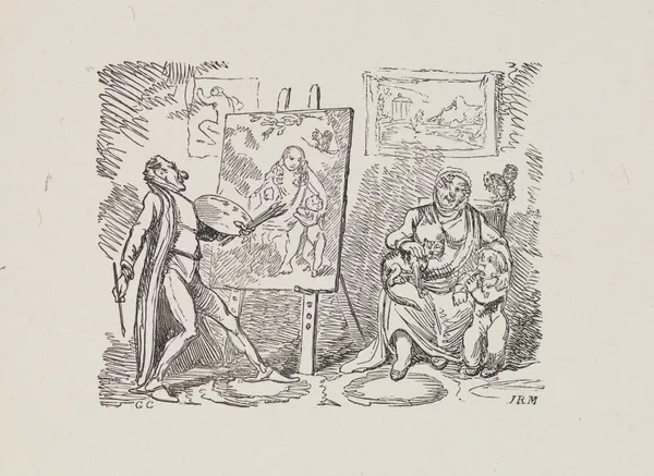 Illustrations for The Universal songster Pl.06 av George Cruikshank