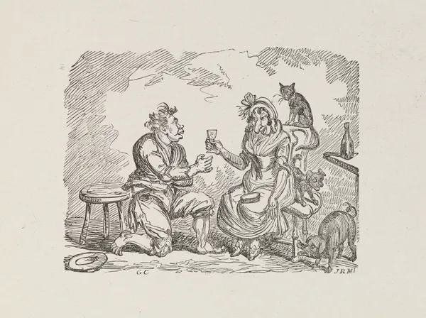 Illustrations for The Universal songster Pl.12 av George Cruikshank