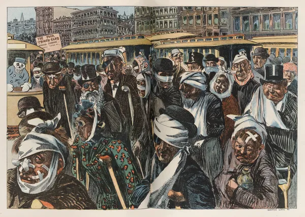 Annual parade of the cable-trolley cripple club av George Luks