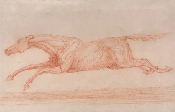 Study of a Racehorse in Action; Galloping to Left, a Semi-Anatomical Study, with Skin Flayed to Show Action of Muscles av George Stubbs