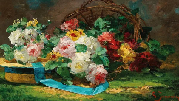 Rosen mit Hut av Georges Jeannin
