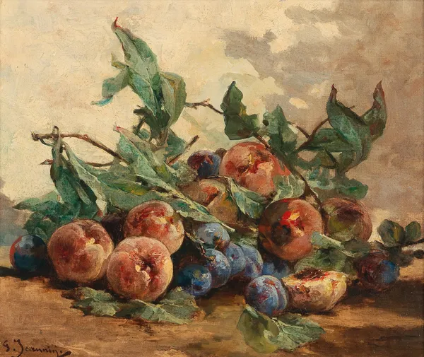 Still Life with Fruit, with Plums and Peaches av Georges Jeannin