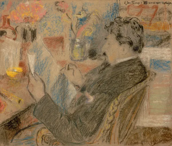 Portrait of Jan Toorop av Georges Lemmen