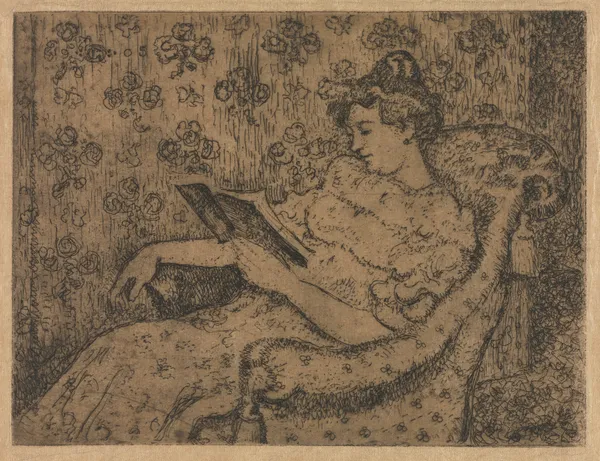 Woman Sitting Reading av Georges Lemmen