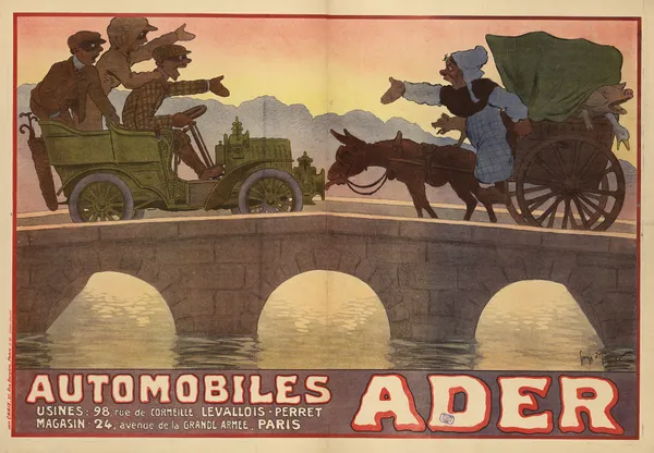 Automobiles Ader. Usines, 98 rue de Cormeilles, Levallois-Perret – Magasin, 24 avenue dela Grande-Armée, Paris av Georges Meunier