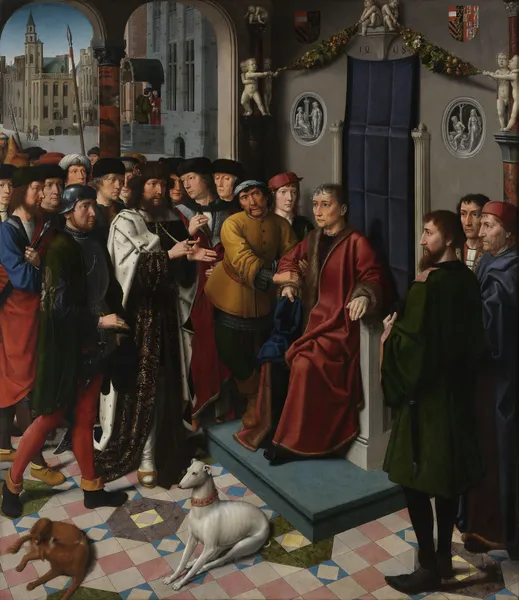Arrest of Sisamnes by Cambyses av Gerard David