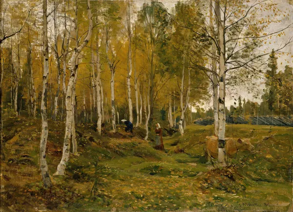 Birch Trees in Autumn av Gerhard Munthe