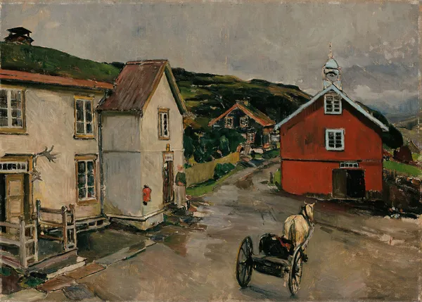 The Courtyard at Kongsvoll av Gerhard Munthe
