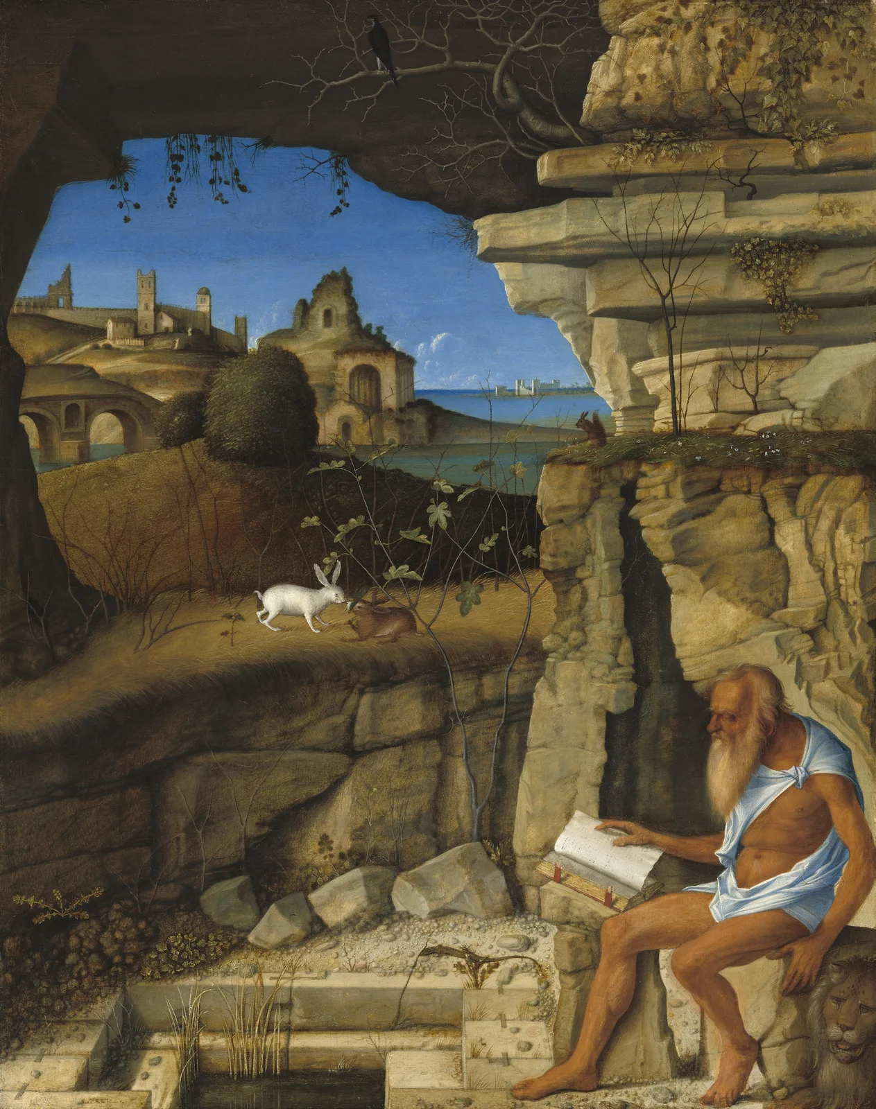 Saint Jerome Reading av Giovanni Bellini