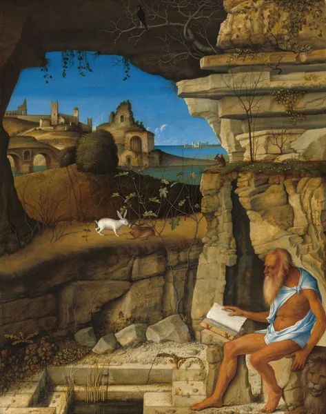 Saint Jerome Reading av Giovanni Bellini