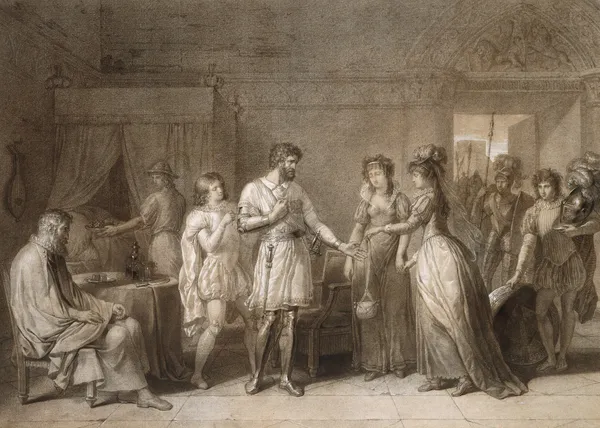 Bayard Refusing the Presents of His Hostess, in Brescia av Anne Louis Girodet-Trioson